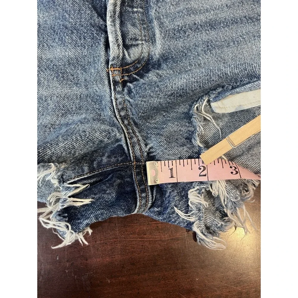 Agolde Women's High Rise Denim Short Distressed Size 27 100% Cotton - Picture 5 of 8